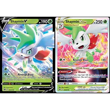 Imagem de Shaymin V & VSTAR 014/172 Estrelas Brilhantes – Lote de cartas ultra raro Pokémon