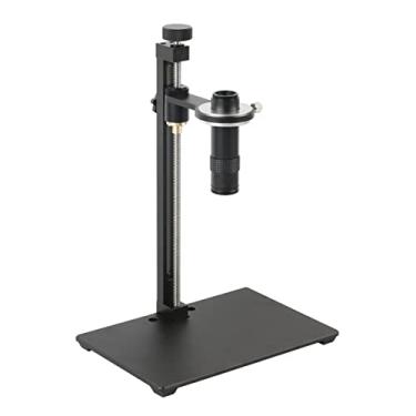 Imagem de Adaptador de microscópio portátil de liga de alumínio microscópio eletrônico suporte de câmera suporte de mesa 50mm anel lente acessórios de microscópio (cor: com 130x)