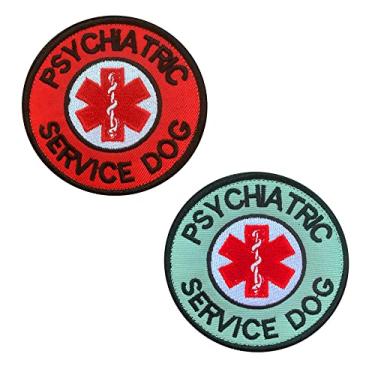 Imagem de Antrix 2 peças EMT EMS patch de cão de serviço médico paramédico estrela da vida coletes/arreios psiquiátricos gancho e laço bordado fecho emblema para cães coletes roupas de coleira