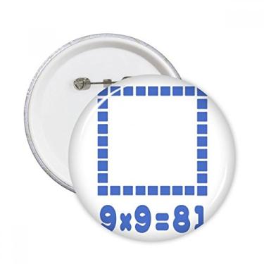 Imagem de Área quadrada azul ilustração padrão pinos redondos crachá botão emblema decoração acessório 5 peças