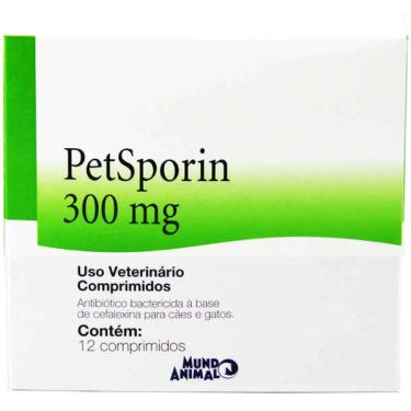 Imagem de Antibiótico Mundo Animal Petsporin Caixa 12 Comprimidos - 300 mg