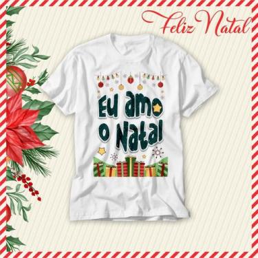 Imagem de Camiseta Frases Natal Em Família Papai Noel Unissex Feliz Natal Difere