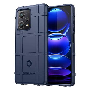 Imagem de Sacos de telefonia móvel Capa de silicone de corpo inteiro à prova de choque com cobertura robusta para Xiaomi Redmi Note 12 Pro Plus, capa protetora com forro fosco Sacos de caso (Color : Dark Blue
