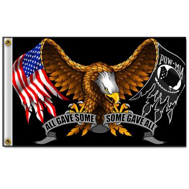 Imagem de Bandeira de motociclista - ALL GAVE SOME, SOME GAVE ALL POW MIA Eagle - 7,62 x 1,52 m