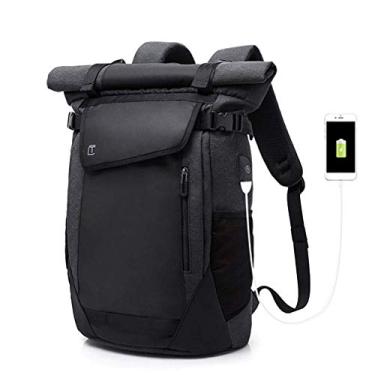 Imagem de Bolsa escolar durável e respirável, mochila da moda, mochila da faculdade Mochila leve de trabalho para viagens de negócios, para mulheres, homens, ao ar livre, preta