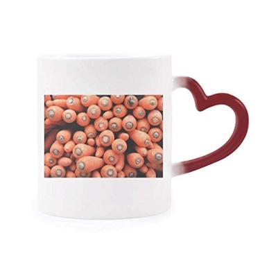Imagem de Fresh Vagetable Cenouras Foto Fotografia Sensível ao Calor Caneca de Grés Mudança de Cor Vermelha