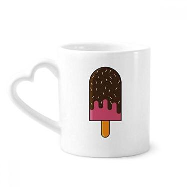 Imagem de Agulha de chocolate crocante Caneca de café de cerâmica copo de coração de vidro