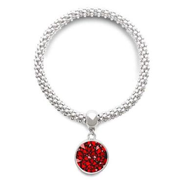 Imagem de DIYthinker Pulseira de prata com pingente de prata para dia dos namorados, preto, vermelho, rosa