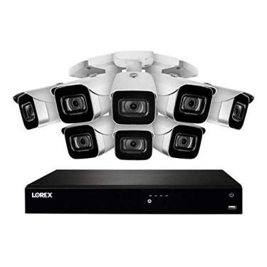 Imagem de Lorex N4K3-168WB 16 canais 4K Sistema de Vigilância com N862A63B 3TB 4K Fusão NVR e 8 E841CA-E 8MP Branco Bala Câmeras