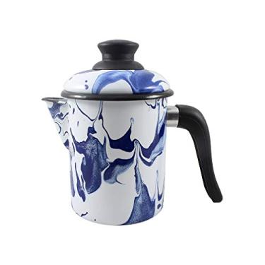 Imagem de Leiteira 10 Esmaltada Marmorizada Azul - 900 ml - Ewel