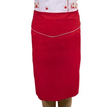 Imagem de Avental Chef De Cozinha Tipo Saia Vermelho E Branco - Wp Connect