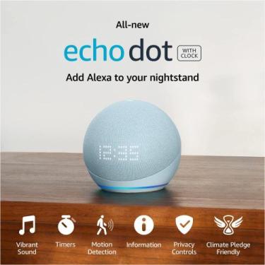 Imagem de Echo Dot (4ª Geração): Smart Speaker Com Relógio E Alexa  Música, Info