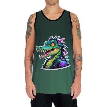Imagem de Camiseta Regata Tshirt Animais Cyberpunk Crocodilo Jacaré Hd - Enjoy S