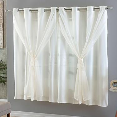 Imagem de Cortina de Voil Liso Forro Microfibra Voal Tecido Sala Quarto Porta Janela (PALHA, 2 METROS)