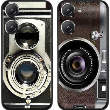 Imagem de 2 peças retrô para câmera TPU gel silicone capa traseira de telefone para Asus Zenfone 8/9/10 (Asus Zenfone 10)
