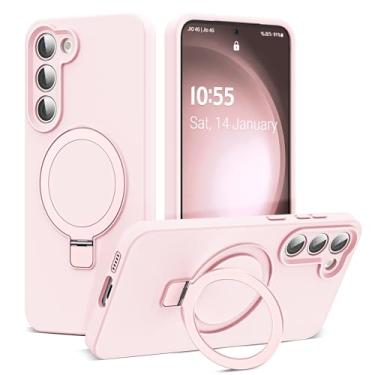 Imagem de SKYLMW Capa para Samsung Galaxy S23 com suporte magnético invisível [compatível com Mag-Safe] Testada contra quedas militares [proteção total da câmera] Capas de silicone S23 para homens e mulheres,