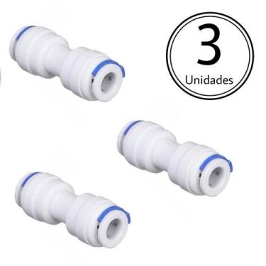 Imagem de Kit 3 Emenda Para Mangueira 1/4 Engate Rápido - Branca - BBI