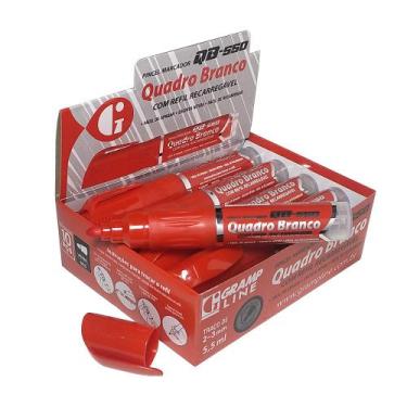Imagem de Pincel Marcador Quadro Branco QB550 GrampLine 10 Unidades, Vermelho