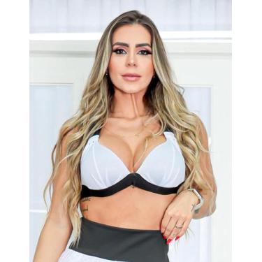 Imagem de Top Feminino Fitness em Dry Fit com Bojo - Fitmoda , Branco, G