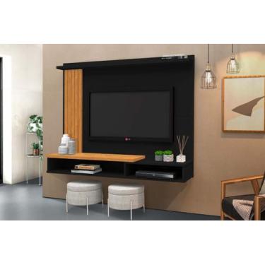 Imagem de Painel Para TV até 52 Polegadas Intense Ripado com Prateleira Preto/Fr