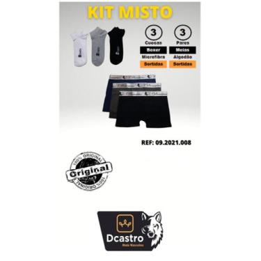 Imagem de Kit c/ 3 cuecas e 3 pares de meias - Dcastro, G