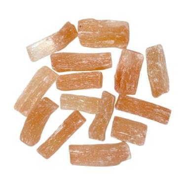Imagem de Bastão De Pedra Selenita Laranja Natural Bruta - 500g - Equilíbrio Ped
