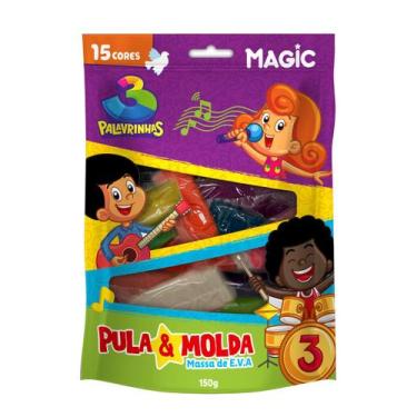 Imagem de Massa de E.V.A Pula e Molda 15 Cores e 150g Magic Kids 3 Palavrinhas