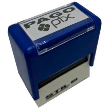 Imagem de CARIMBOS AUTOMÁTICOS PAGO PIX - MEDIDA 38x14MM - Stilo, AZUL ESCURO