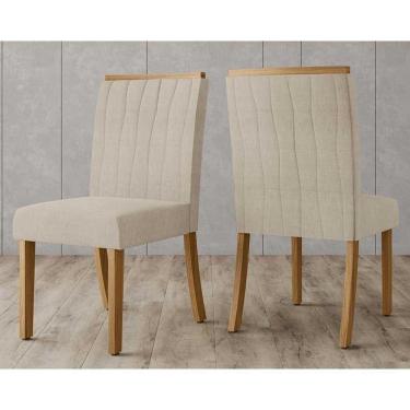 Imagem de Kit 2 Cadeiras De Cozinha Tauá Nature-linho Bege - Henn