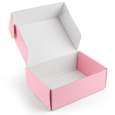 Imagem de Golden State Art Caixa de Correio Rosa 8X6X3, Pacote com 26 Caixas de Presente Resistentes para Correspondências para Pequenas Empresas, Suprimentos de Remessa, Embalagem de Papelão Ondulado
