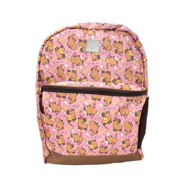 Imagem de Mochila Escolar Capivara Fofa - DERMIWIL, Rosa