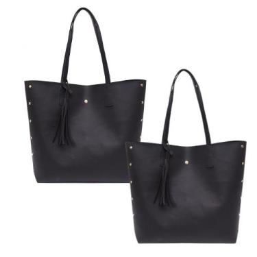 Imagem de Kit 2 Bolsa Feminina Grande Espaçosa Compacta Elegante Básica - M R N 