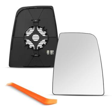 Imagem de SNEMEEY Substituição do espelho lateral do passageiro para Ford Transit T150 T250 T350 2014-2020, vidro retrovisor superior do lado direito, espelho convexo aquecido com placa de suporte para Ford