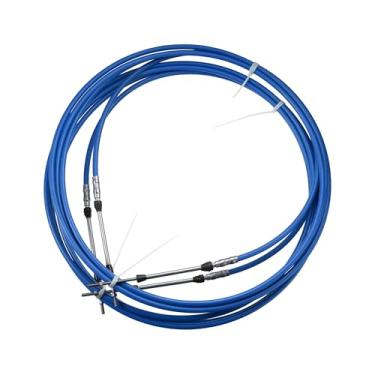 Imagem de TUCKBOLD 2 peças 4,9 m 5 metros 197 polegadas Marine Type 3300 / 33C cabo de caixa de controle remoto de mudança do acelerador para Yamaha motor de popa barco motor de direção azul peças automotivas