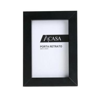 Imagem de Porta Retrato Reto Preto 10x15cm - ACASA