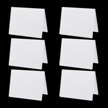 Imagem de Xiaoyztan 6 peças de mini quadro de giz apagável, dupla face, em forma de A, quadros-negros, placas de mensagem manuscritas à mão para restaurante, padaria, festas, casamento, loja de varejo, 12 x 10