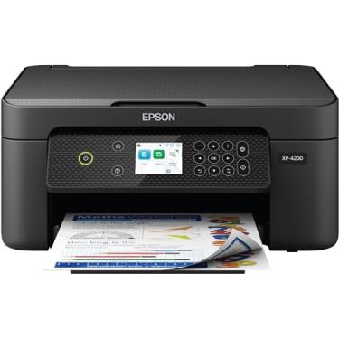 Imagem de Epson Expression Home XP-4200 Impressora multifuncional colorida sem fio com digitalização, cópia, impressão frente e verso automática, fotos sem bordas e tela colorida de 2,4 polegadas, preta