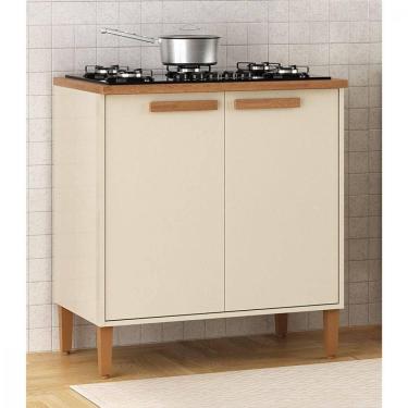 Imagem de Balcão Para Cooktop 4 Ou 5 Bocas Munique Off White Com Canelato