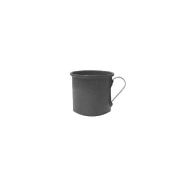 Imagem de Caneca de Aluminio Preta Mini Xicara Cafe Retro 100ml
