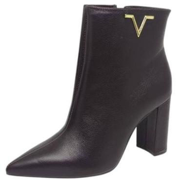 Imagem de Bota Feminina Salto Bloco Couro Elegante Conforto Via Marte-Feminino
