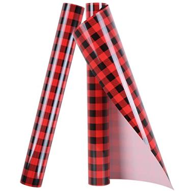 Imagem de TORC Xadrez Buffalo Vermelho E Preto Htv Vinil 12" X 10 Pés, Confira Transferência Térmica Em Transferências Para O Natal