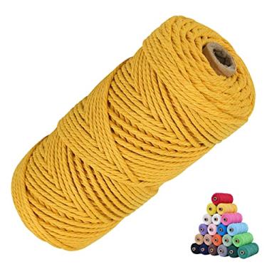 Imagem de KMALADO Cordão De Macramê Natural, 3 Mm X 109 Jardas, Colorido, Macio, Para Artesanato, Suprimentos (Amarelo, Jardas)