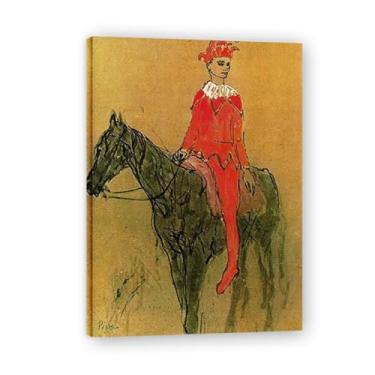 Imagem de Murais Harlequin On The Horseback Diego Rivera – Arte de realismo socialista mexicano, muralista do século 1458, coleção clássica do museu de Nova York para decoração de casa 70 x 98 cm