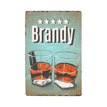 Imagem de Placas De Lata De Parede Vintage Rum Whisky Rhum 20x30cm Arte Retrô Pu