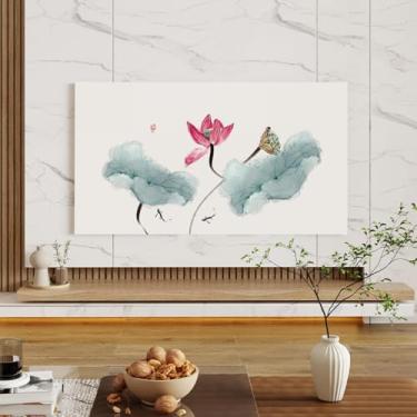 Imagem de Capa de TV interna 32-80 polegadas Capa protetora de tela à prova de poeira padrão de pintura colorida para TVs LCD/LED decorativas sala de estar/quarto acessório flor||70 polegadas