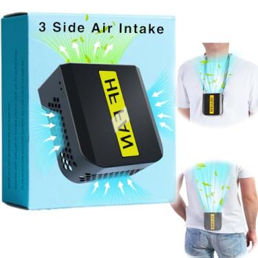 Imagem de MBVOICO Ventilador portátil com clipe de cintura recarregável – Ventilador de 3 lados sem bloqueio de entrada de ar embaixo da camisa com bateria de 10.000 mAh, ventilador pessoal vestível para corpo