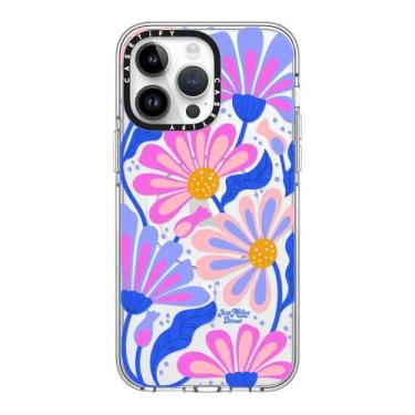 Imagem de CASETiFY Capa transparente para iPhone 14 Pro Max [não amarela/2 m. Proteção contra quedas de grau militar/compatível com Magsafe] - Margarida mística - transparente