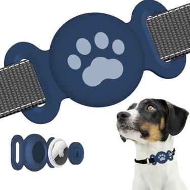 Imagem de SZJCLTD Suporte de coleira de cachorro compatível com Airtag, 1 pacote com capa de silicone macio à prova d'água para Apple Air Tag, coleira GPS e rastreador de animais de estimação