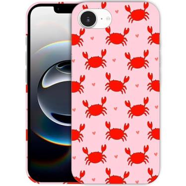 Imagem de SM CASES Capa para iPhone 16e - Padrão de Caranguejo Design Impresso 3D Capa de Plástico Rígido Compatível com iPhone 16e