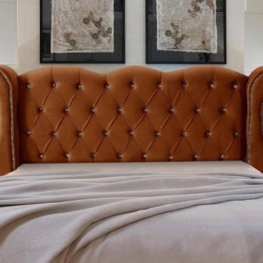 Imagem de Cabeceira Cama Box Estofada Madeira Luxo Queen Size Safira - D'Julia, 